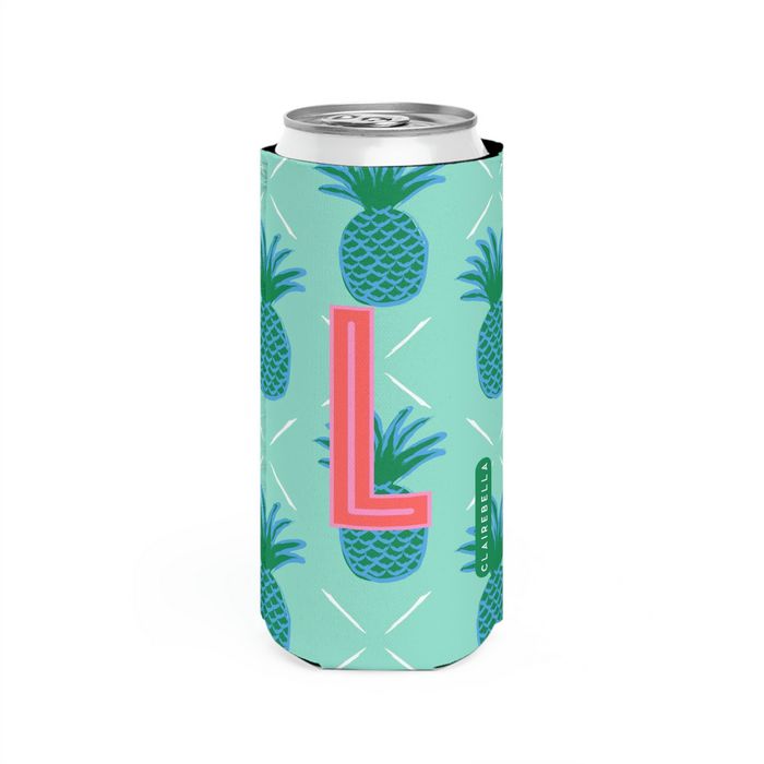 Pineapple Single Initial Slim Can Cooler