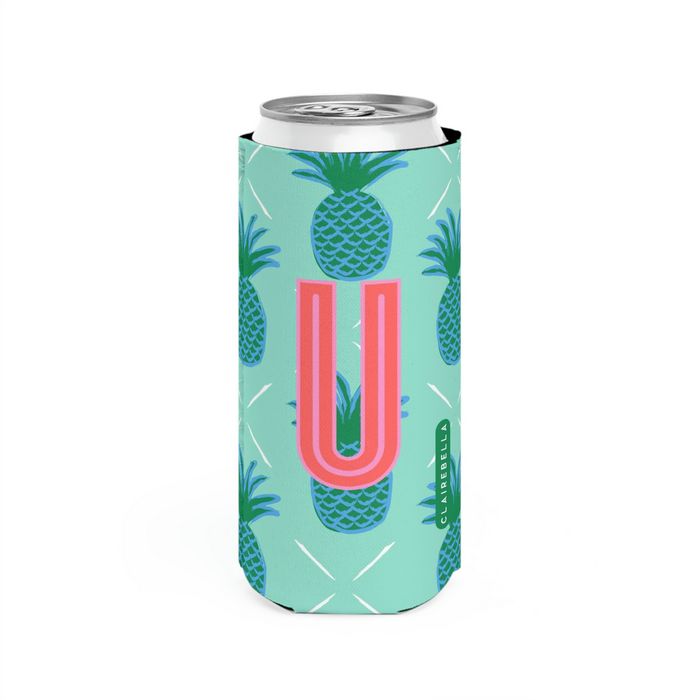 Pineapple Single Initial Slim Can Cooler