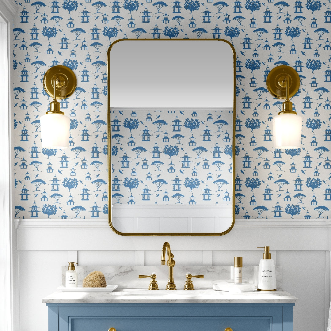 French Blue  Toile De Jouy Wallpaper  Artisan Bleu  Shabby Chic  670548   eBay