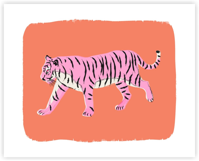 Walking Tiger Vibrant Art Print